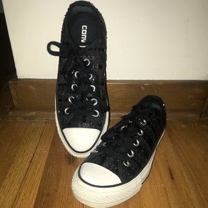 Black glittery Converse